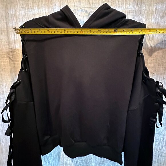 Cat Ear Hoodie Off Shoulder Crop Top Long Sleeve Pullover Sweatshirt ASIAN SIZE - Picture 14 of 16